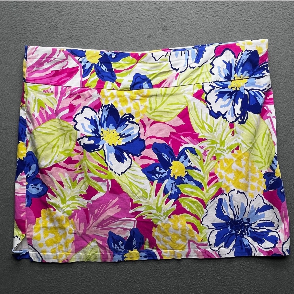 Rafaella Women Skort Viscose Blend XXL Tropical Floral Pineapple Preppy Active